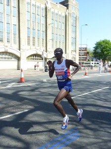 Mo Farah running in the London Marathon. It was fun to watch and cheer!
