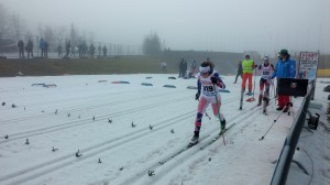 Starting the sprint in Hochfilzen.  Not really much snow!